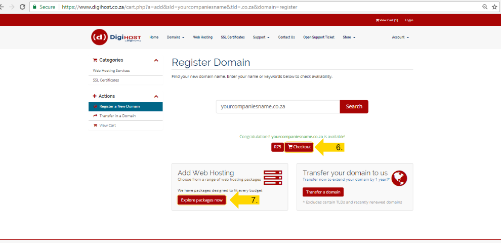 Register a Domain - Screen 4